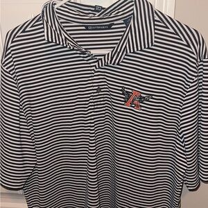 Cutter & Buck Black and White Striped Auburn Polo